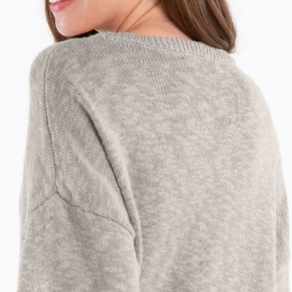 FRESH PRODUCE Reef Boxy Sweater cotton knit One Size - Black - Picture 3 of 3